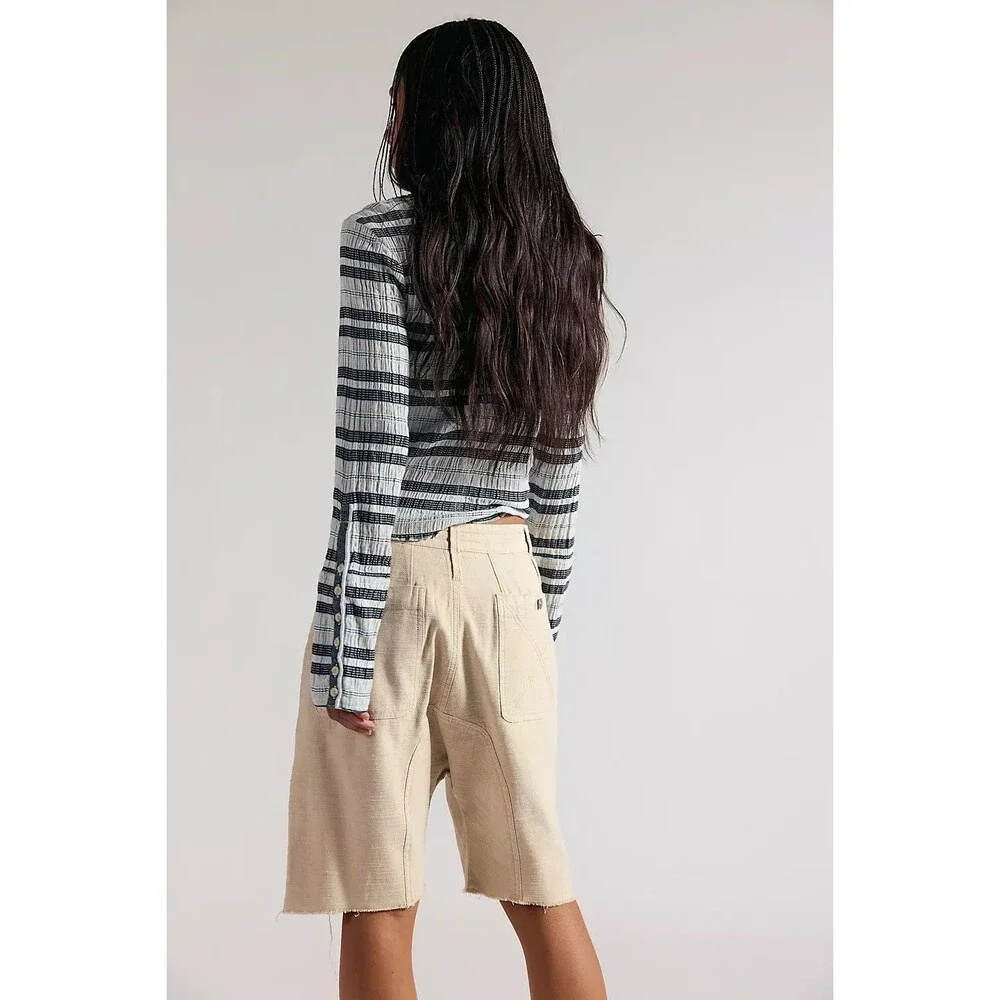 Free People We The Free Sage Harem Shorts Drop Crotch Cotton Casual M-10 288878
